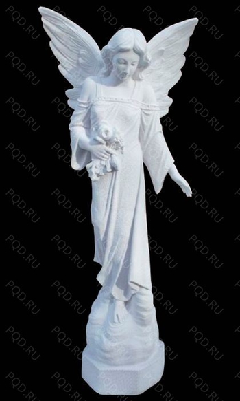 Ангел с цветами на камне AM5908