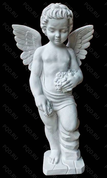 Ангел с букетом на камне AM5921