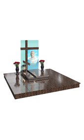 Комплекс с портретом на стекле и крестом AM3403