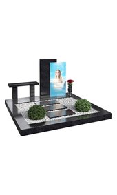 Комплекс с портретом на стекле и скамьёй AM3437