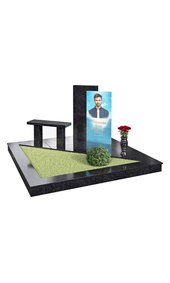 Комплекс с портретом на стекле и скамьёй AM3448