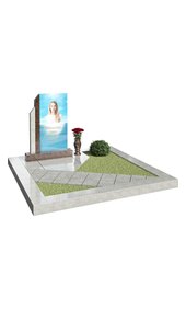 Комплекс с портретом на стекле и ступенчатой стелой AM3472