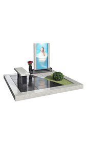 Комплекс с портретом на стекле и скамьёй AM3505