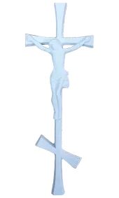 Крест с распятием 6-ти конечный белый AM5721