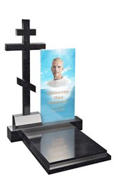 Европейский памятник с портретом на стекле и крестом AM6822