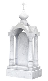 Часовня белая с арочной стелой AM7445