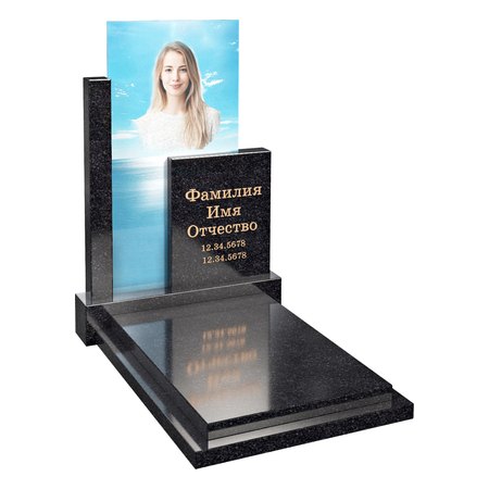 Европейский памятник с портретом на стекле и гранитной табличкой AM6816
