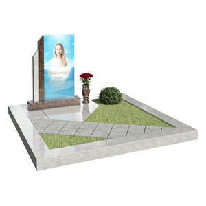 Комплекс с портретом на стекле и ступенчатой стелой AM3472
