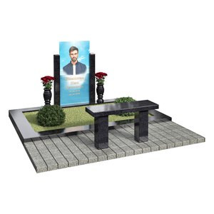 Комплекс с портретом на стекле и скамьёй AM3509