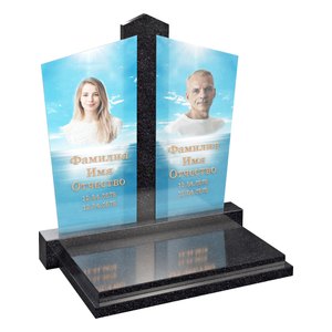 Европейский памятник на двоих с портретами на стекле AM6819